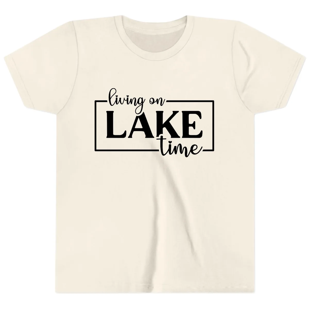 Living On Lake Time Lifestyle Design Youth T-Shirt in Natural