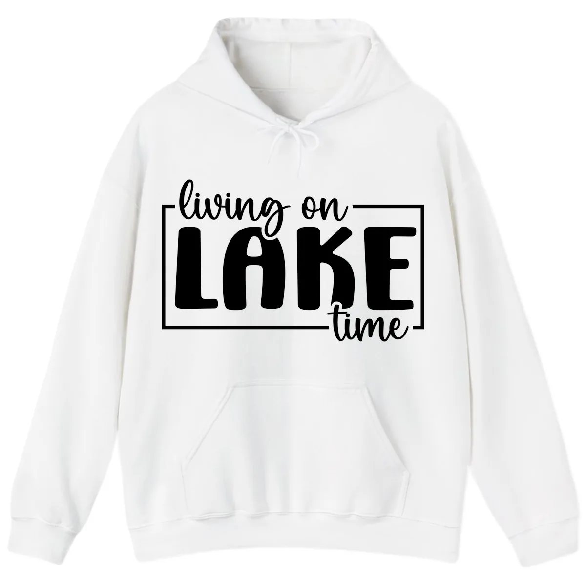 Living On Lake Time Lifestyle Hoodie in White