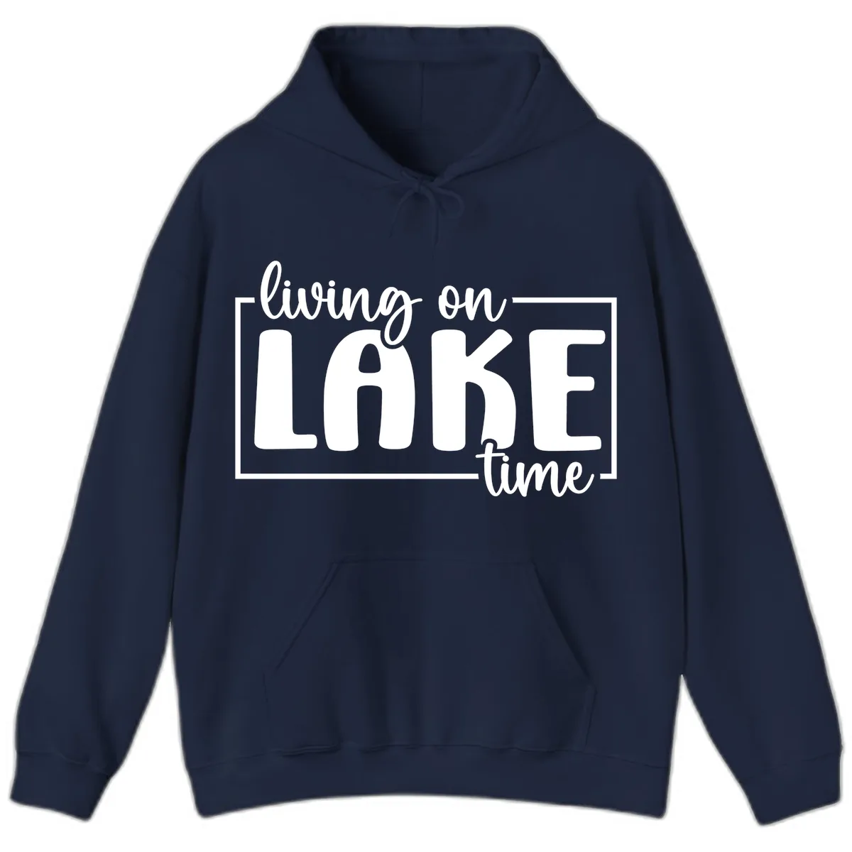 Living On Lake Time Lifestyle Hoodie in Navy