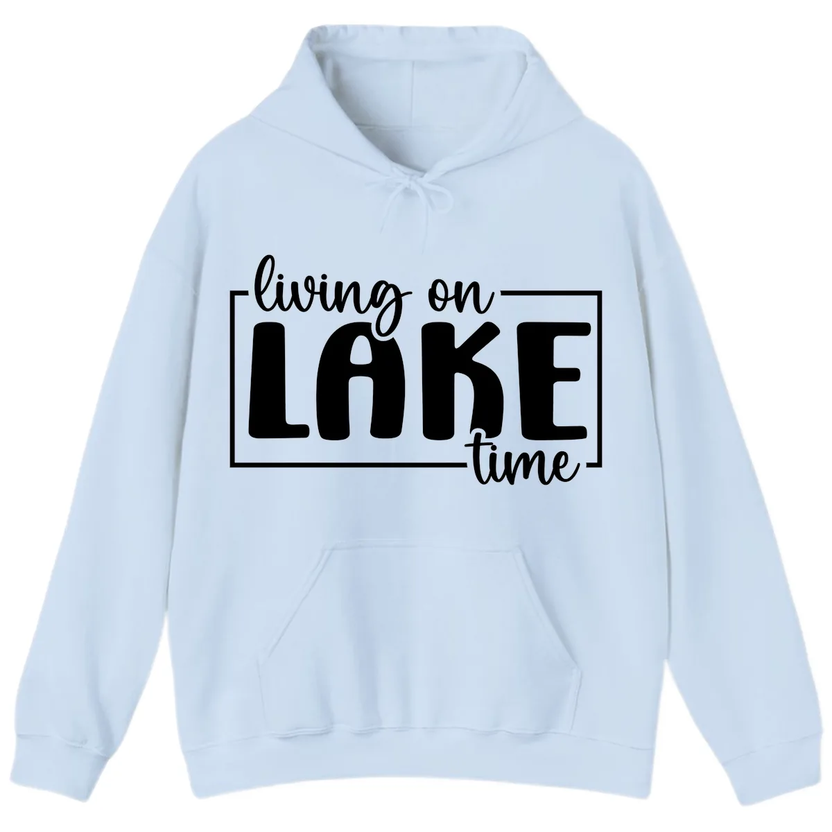 Living On Lake Time Lifestyle Hoodie in Light Blue