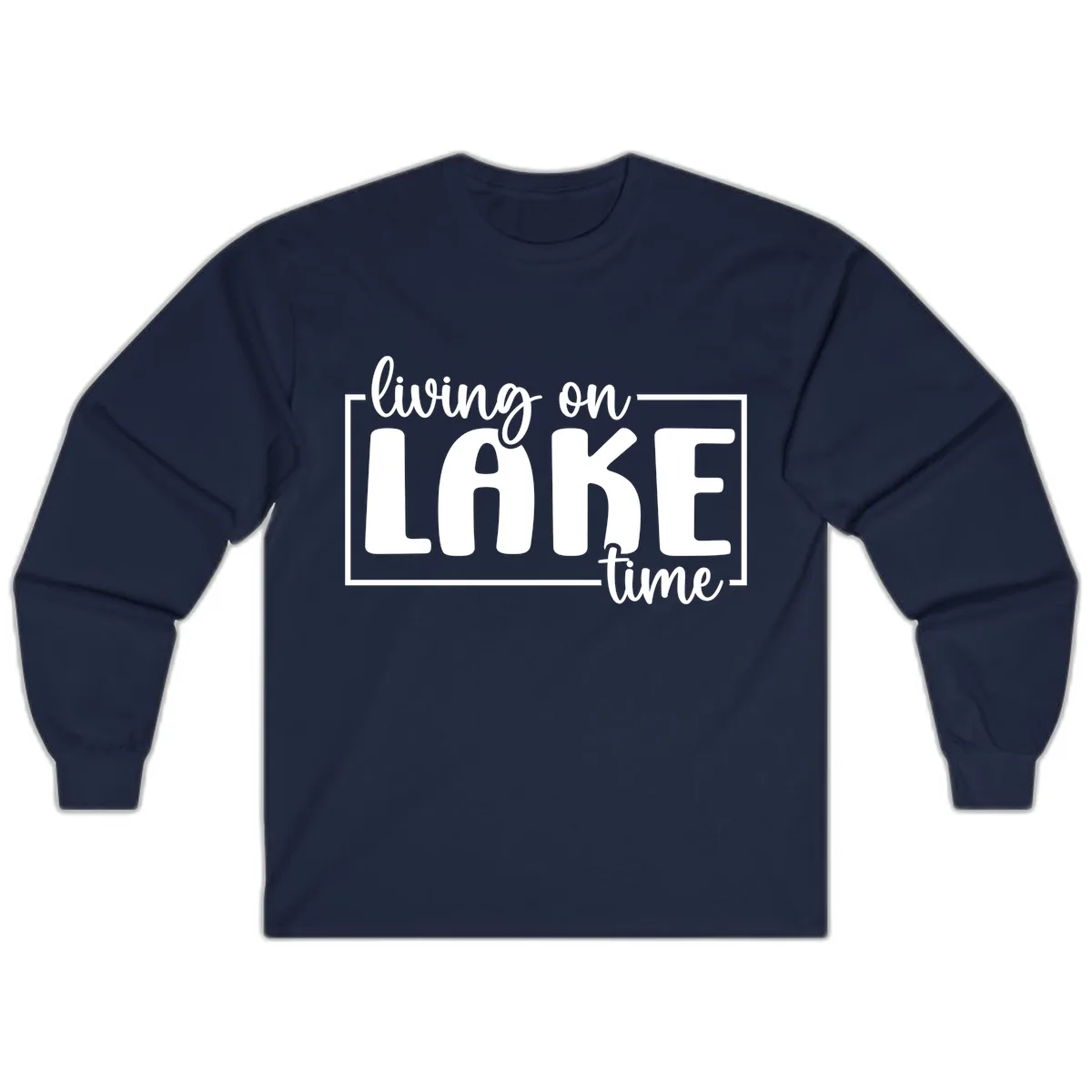 Living On Lake Time Lifestyle Long Sleeve in Navy