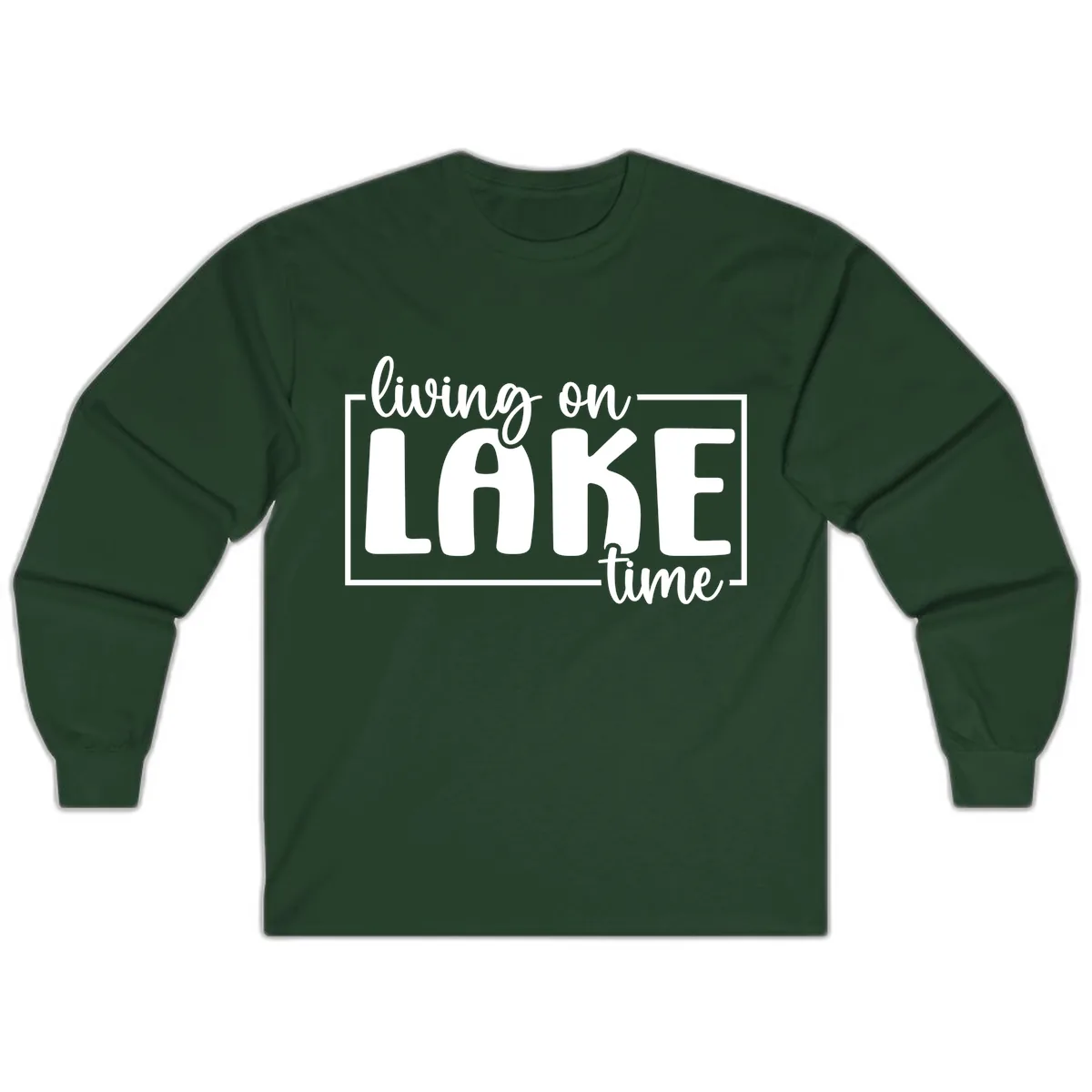 Living On Lake Time Lifestyle Long Sleeve in Forest Green