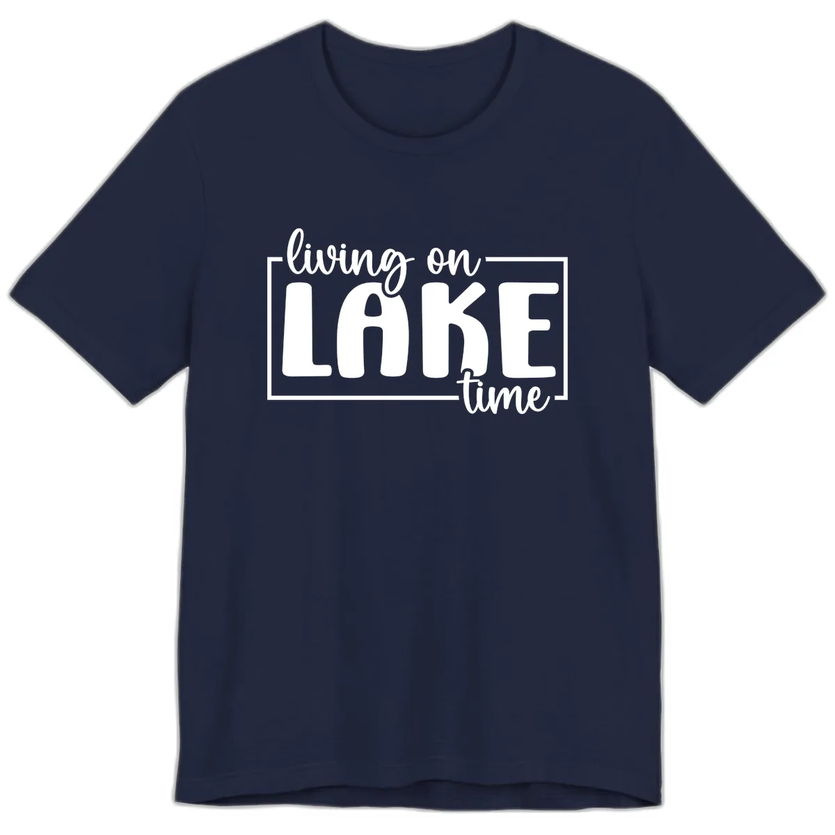 Living On Lake Time Lifestyle Premium T-Shirt in Navy