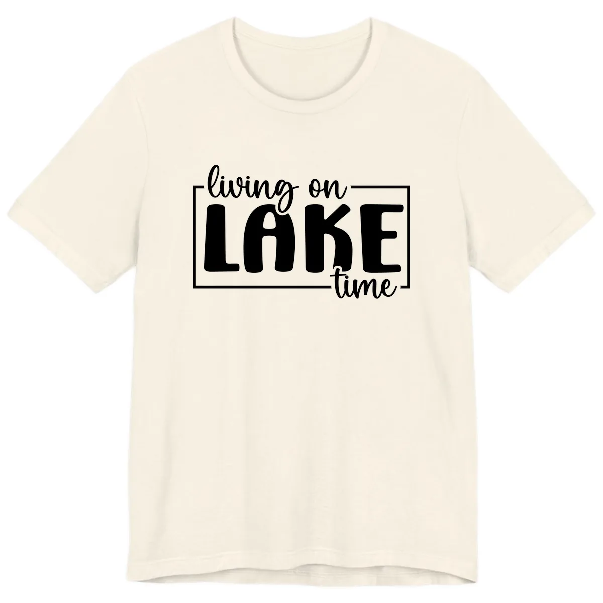 Living On Lake Time Lifestyle Premium T-Shirt in Natural