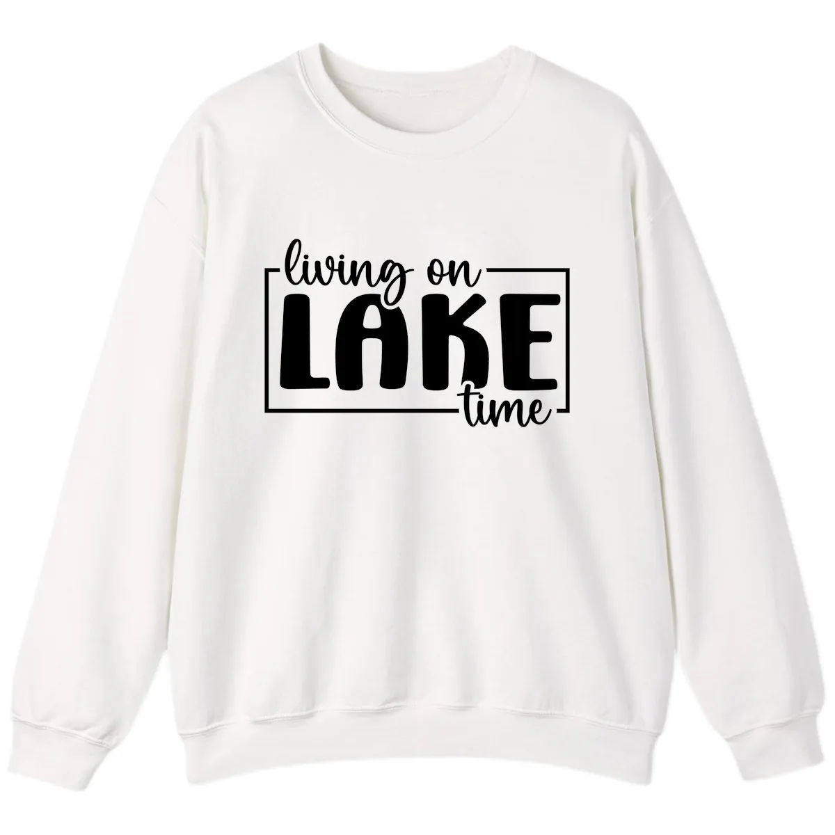 Living On Lake Time Lifestyle Sweatshirt in White
