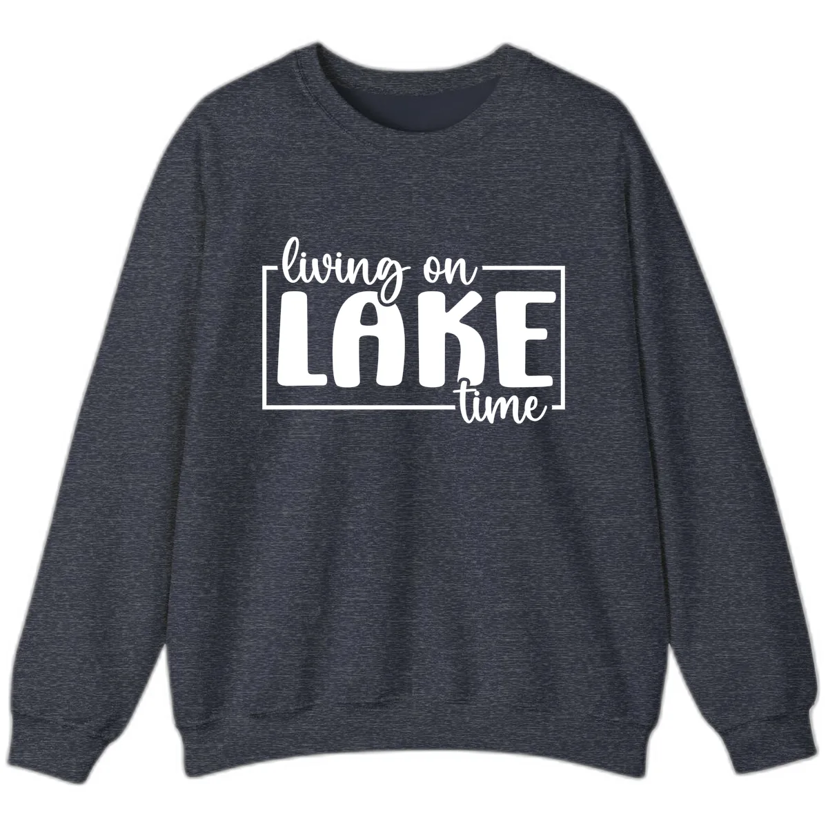 Living On Lake Time Lifestyle Sweatshirt in Heather Sport Dark Navy