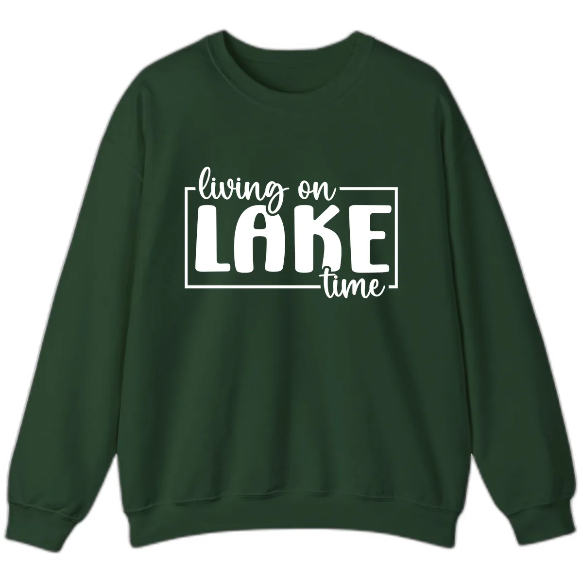 Living On Lake Time Lifestyle Sweatshirt in Forest Green