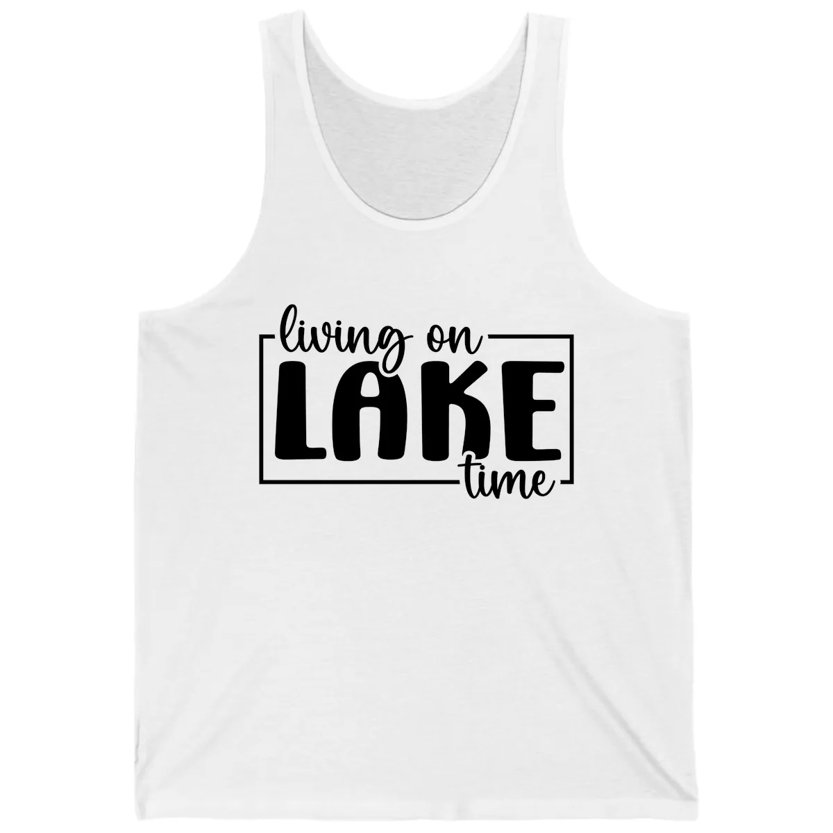 Living On Lake Time Lifestyle Tank in White