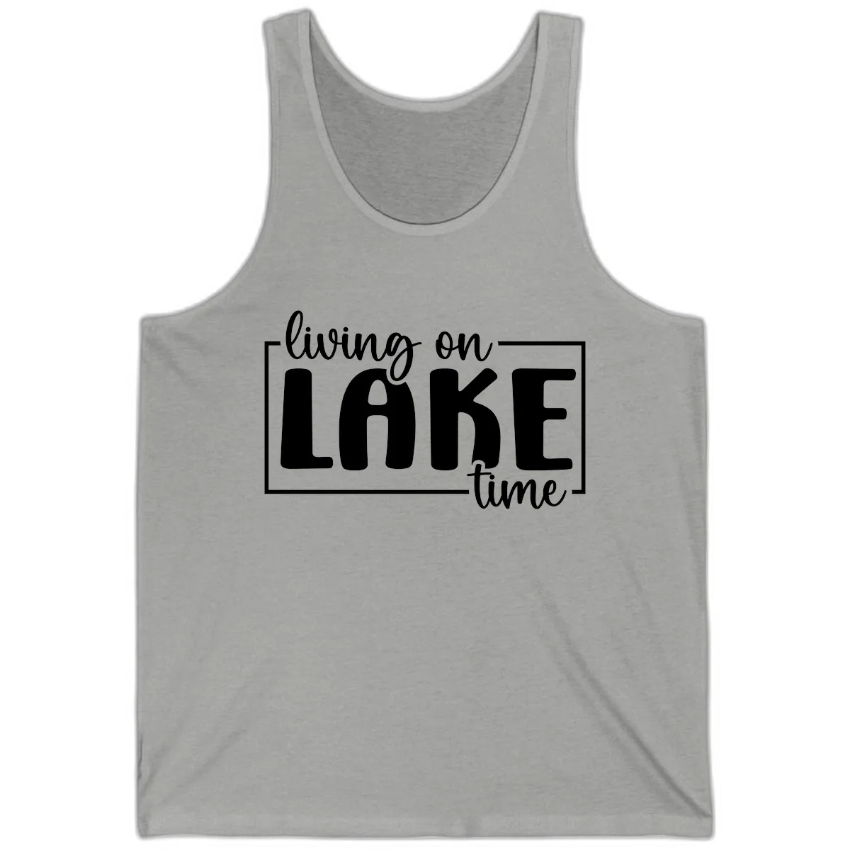 Living On Lake Time Lifestyle Tank in Athletic Heather