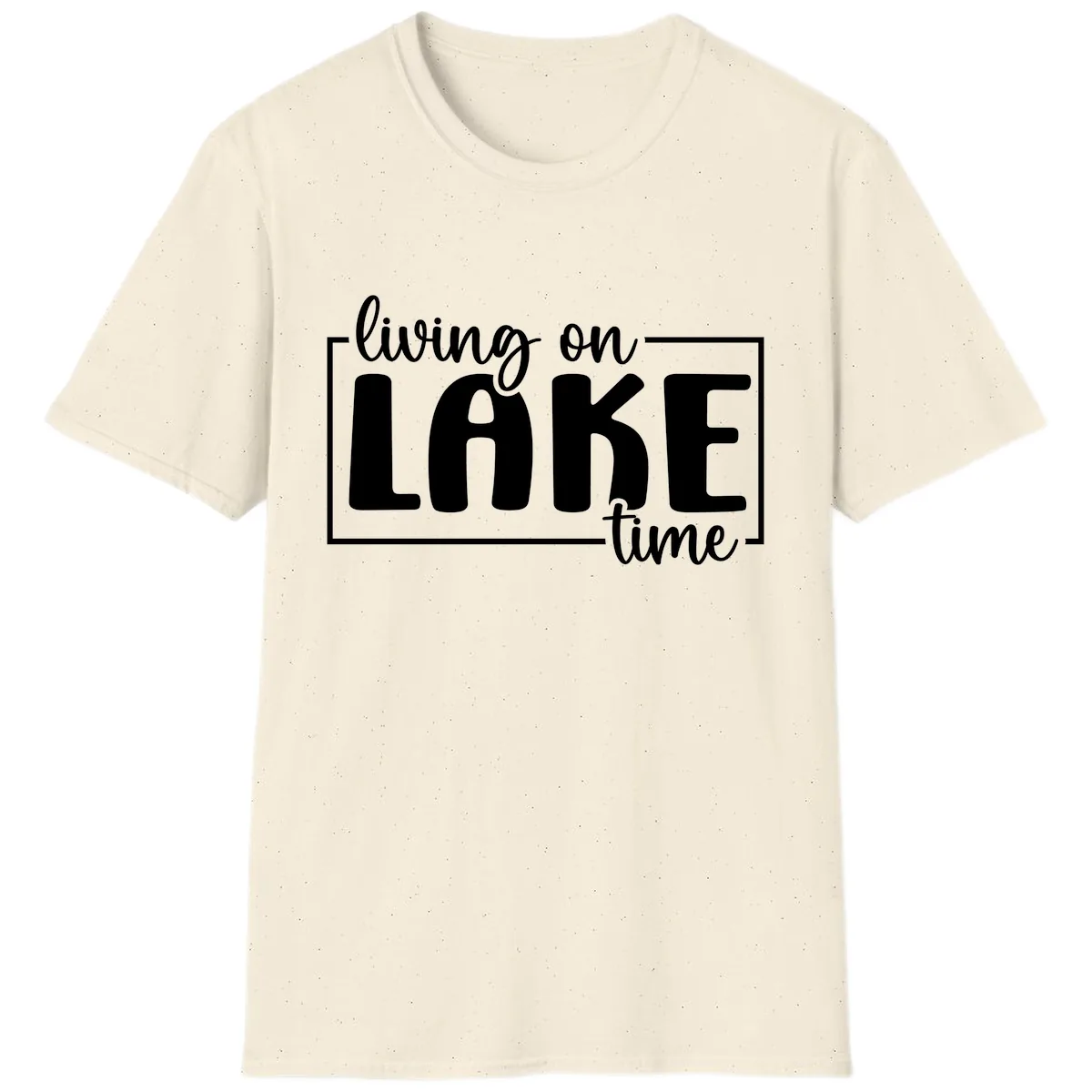 Living On Lake Time Lifestyle T-Shirt in Natural