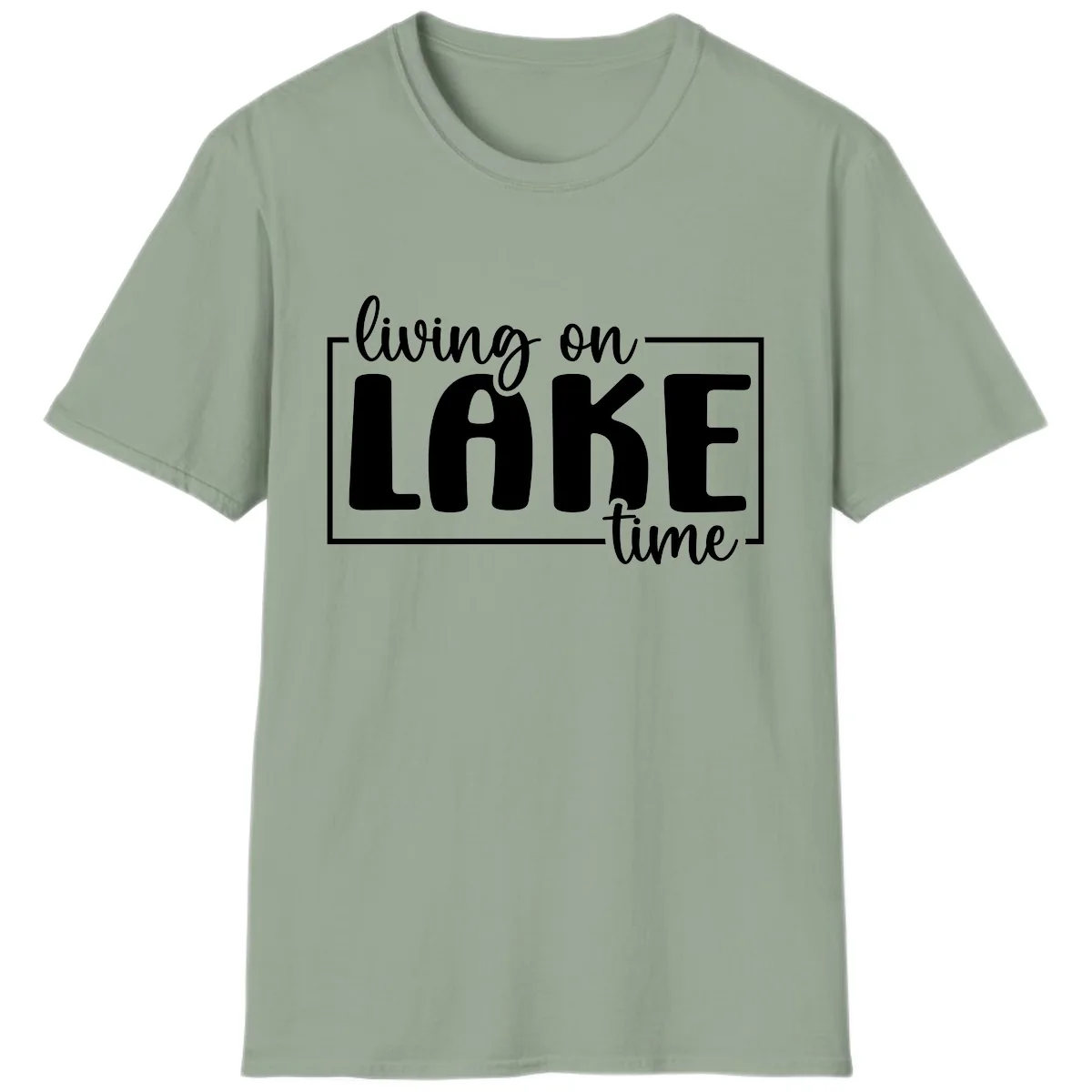 Living On Lake Time Lifestyle T-Shirt in Sage