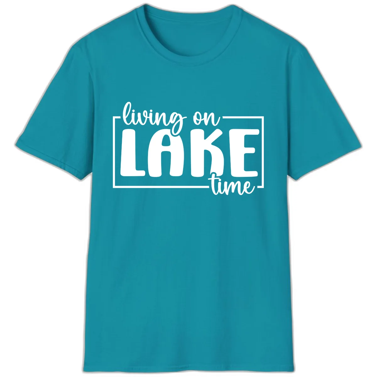 Living On Lake Time Lifestyle T-Shirt in Tropical Blue