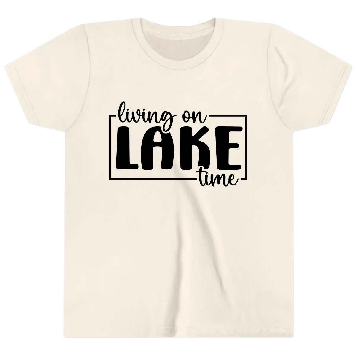 Living On Lake Time Lifestyle Youth T-Shirt in Natural
