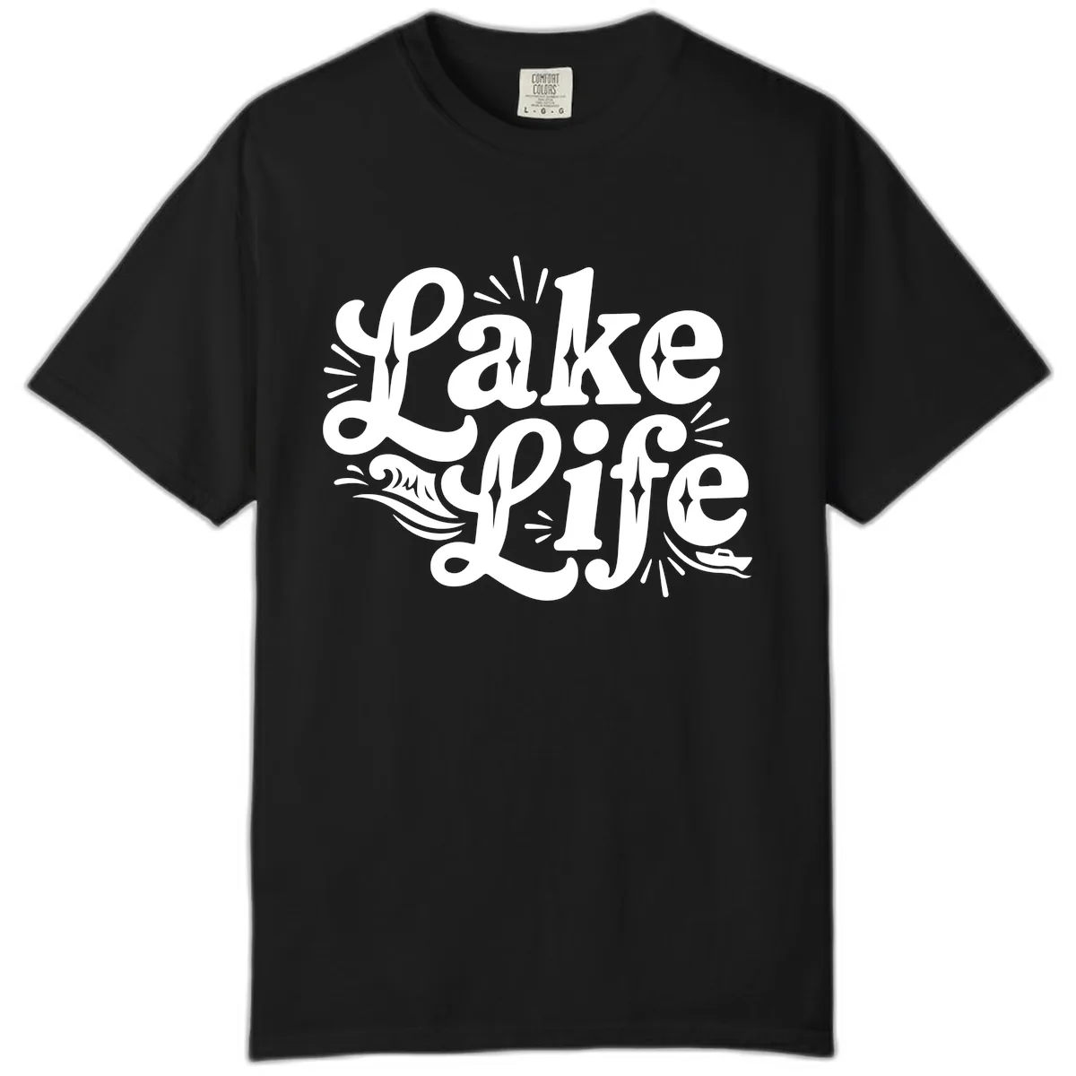 Lake Life Retro Typography Design Comfort Color in Black