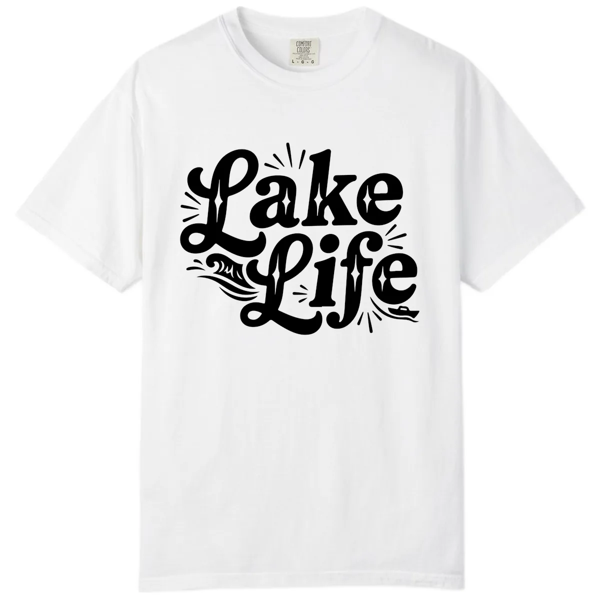 Lake Life Retro Typography Design Comfort Color in White