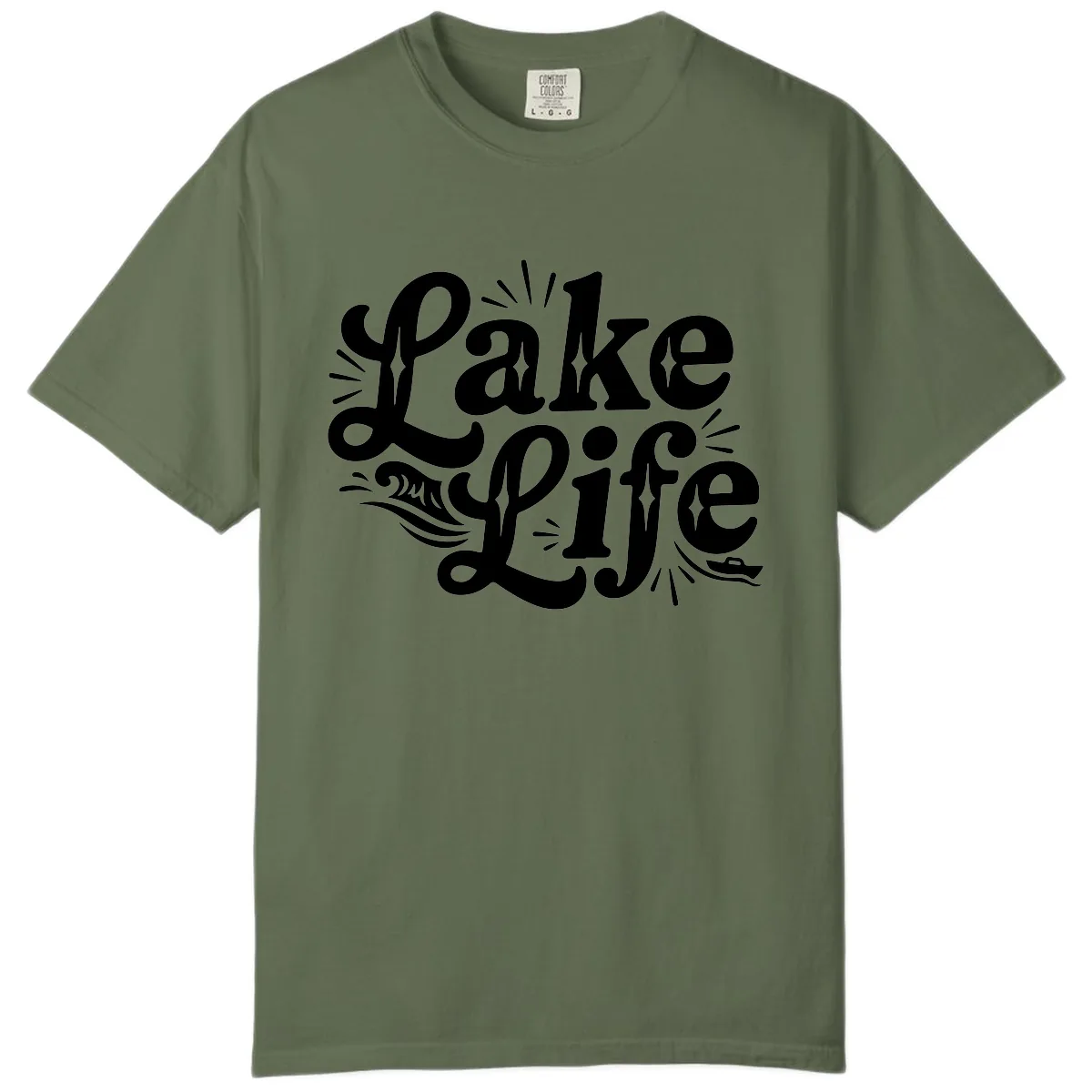 Lake Life Retro Typography Design Comfort Color in Sage