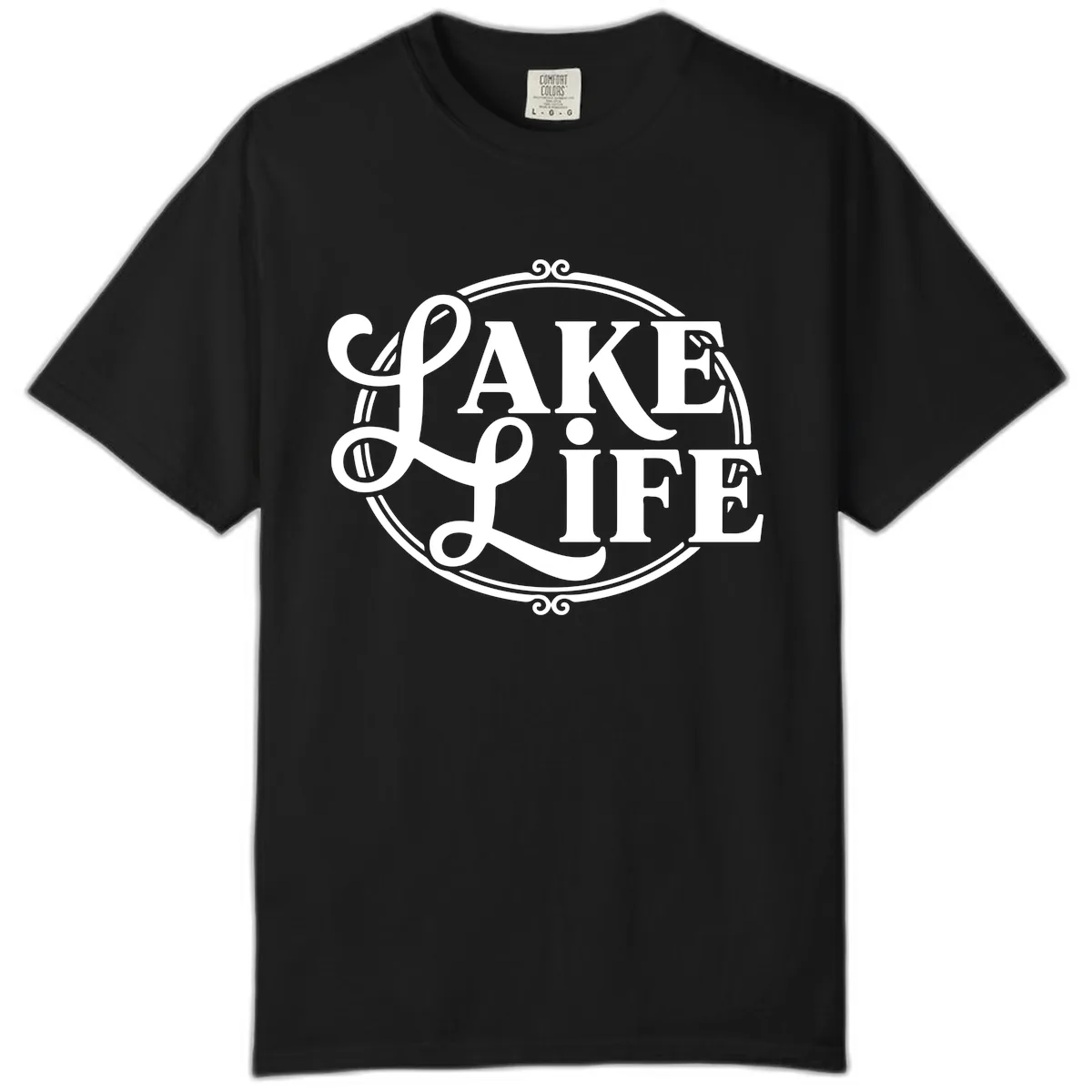 Lake Life Typography Design Comfort Color in Black