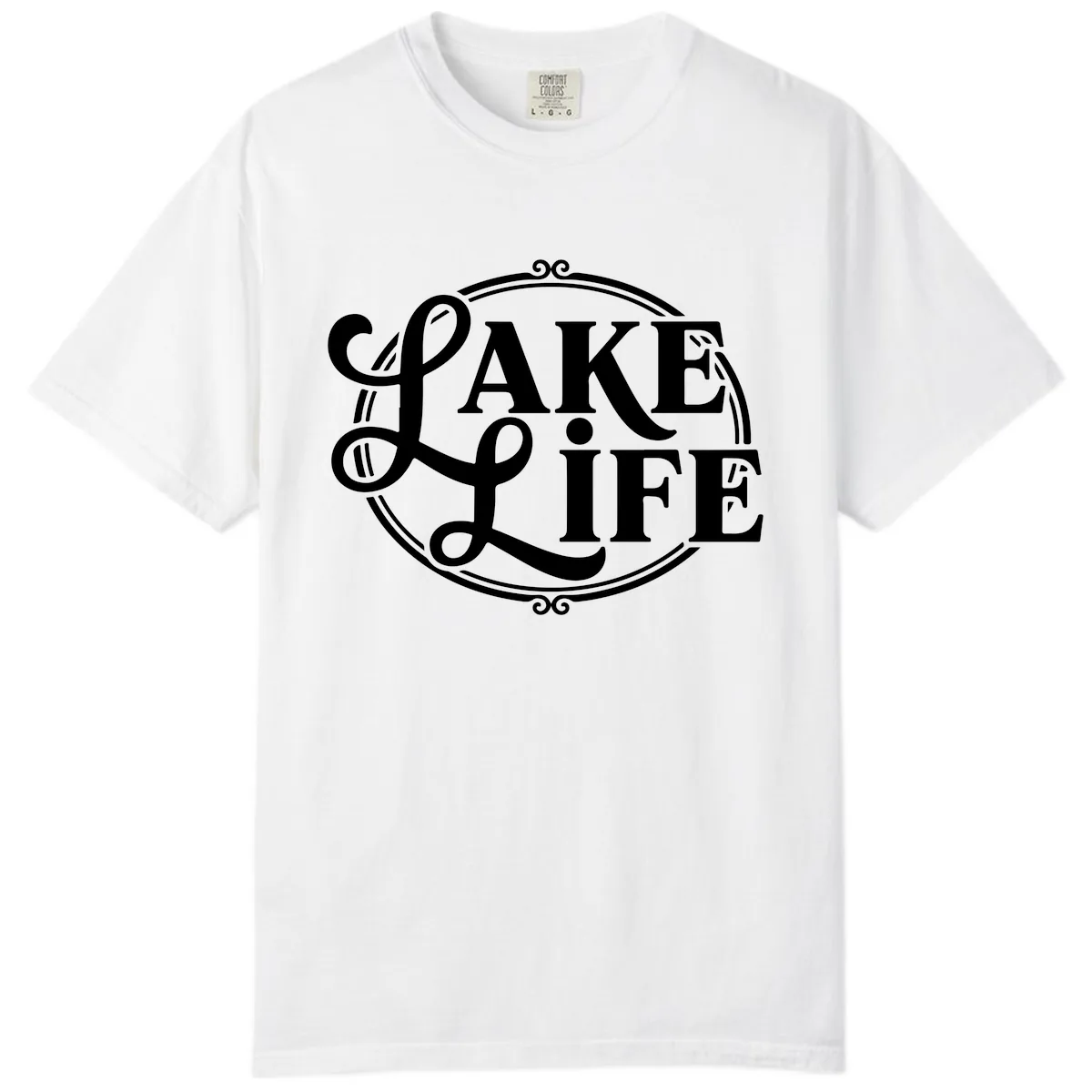 Lake Life Typography Design Comfort Color in White