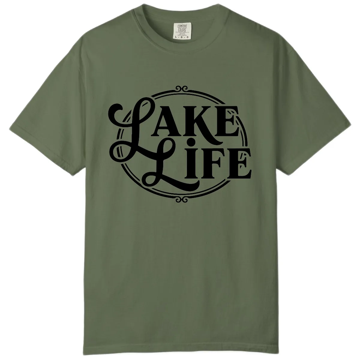Lake Life Typography Design Comfort Color in Sage