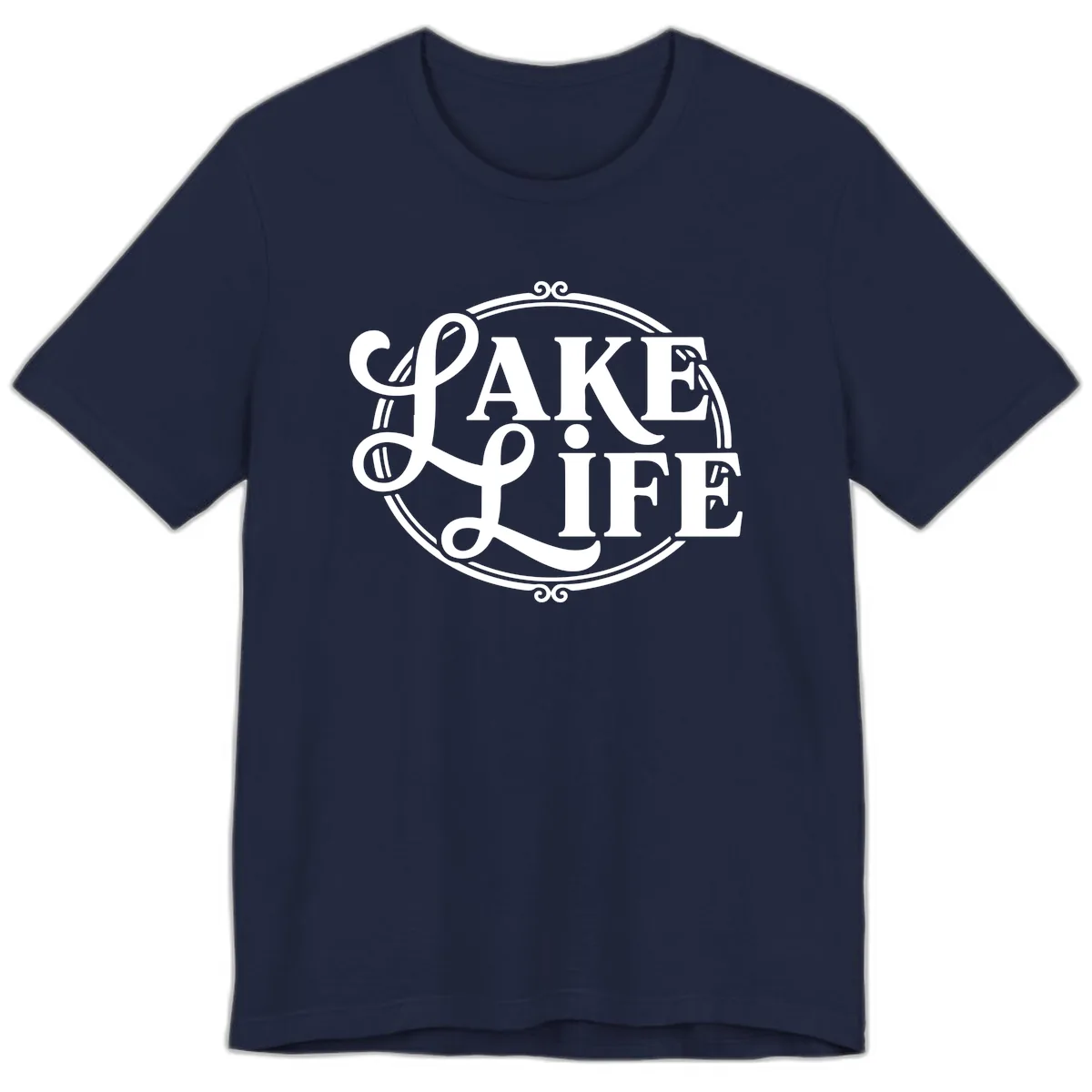 Lake Life Typography Design Premium T-Shirt in Navy