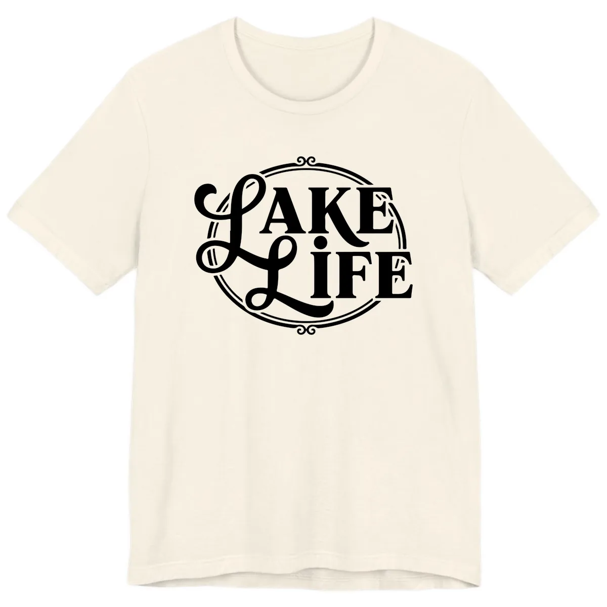 Lake Life Typography Design Premium T-Shirt in Natural