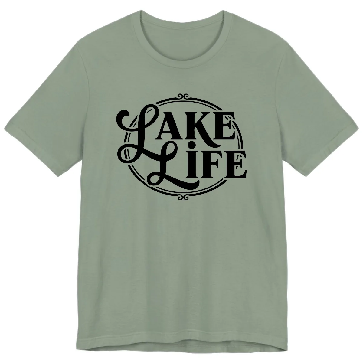 Lake Life Typography Design Premium T-Shirt in Sage