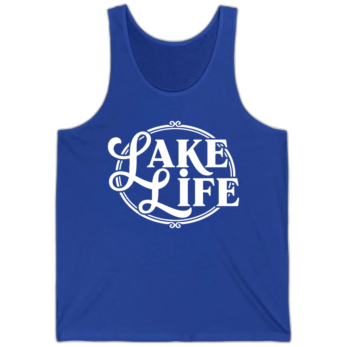 Lake Life Typography Design Tank in True Royal