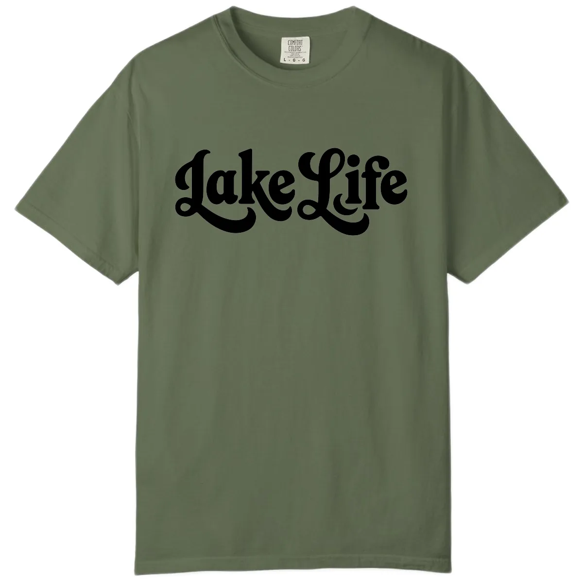Retro Lake Life Script Design Comfort Color in Sage