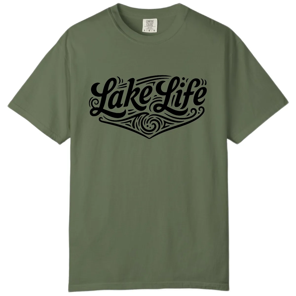 Lake Life Typography Design Comfort Color in Sage