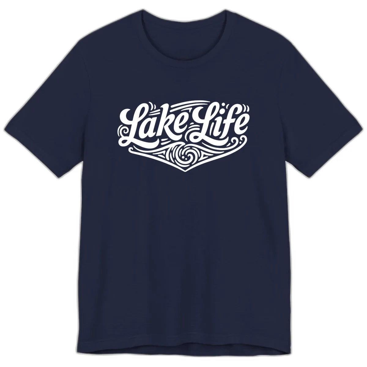 Lake Life Typography Design Premium T-Shirt in Navy