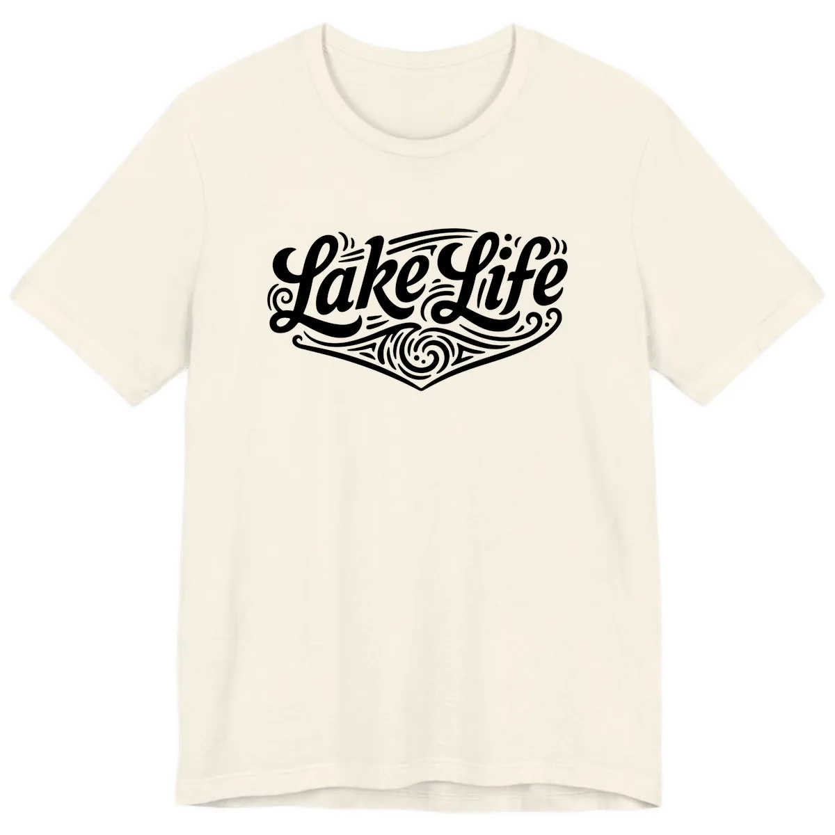 Lake Life Typography Design Premium T-Shirt in Natural