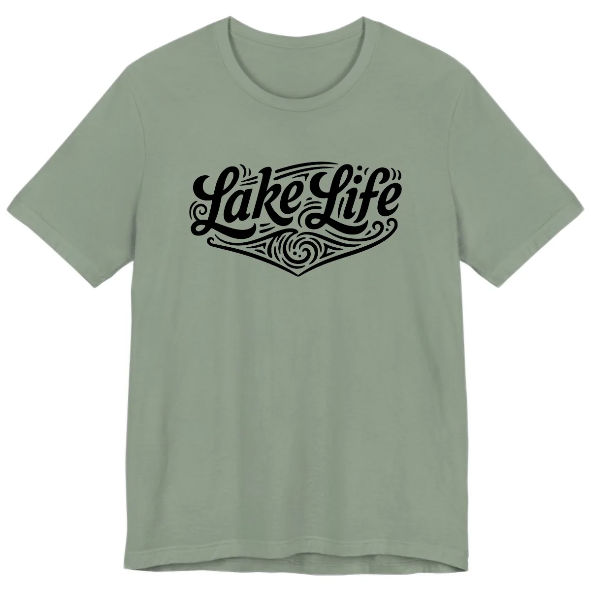Lake Life Typography Design Premium T-Shirt in Sage