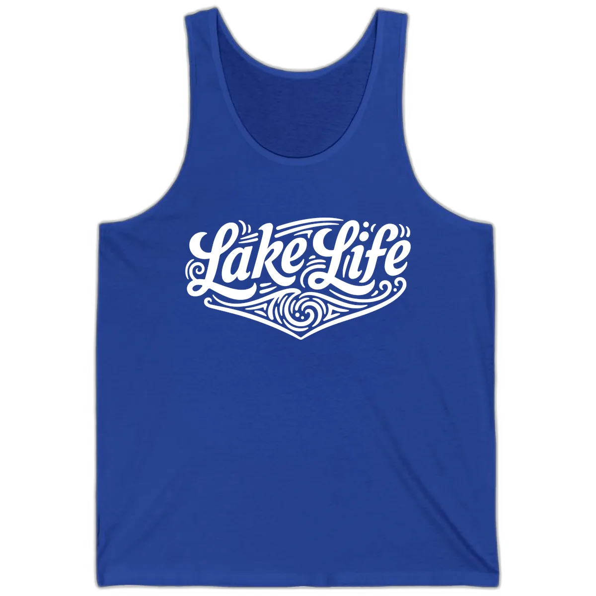 Lake Life Typography Design Tank in True Royal
