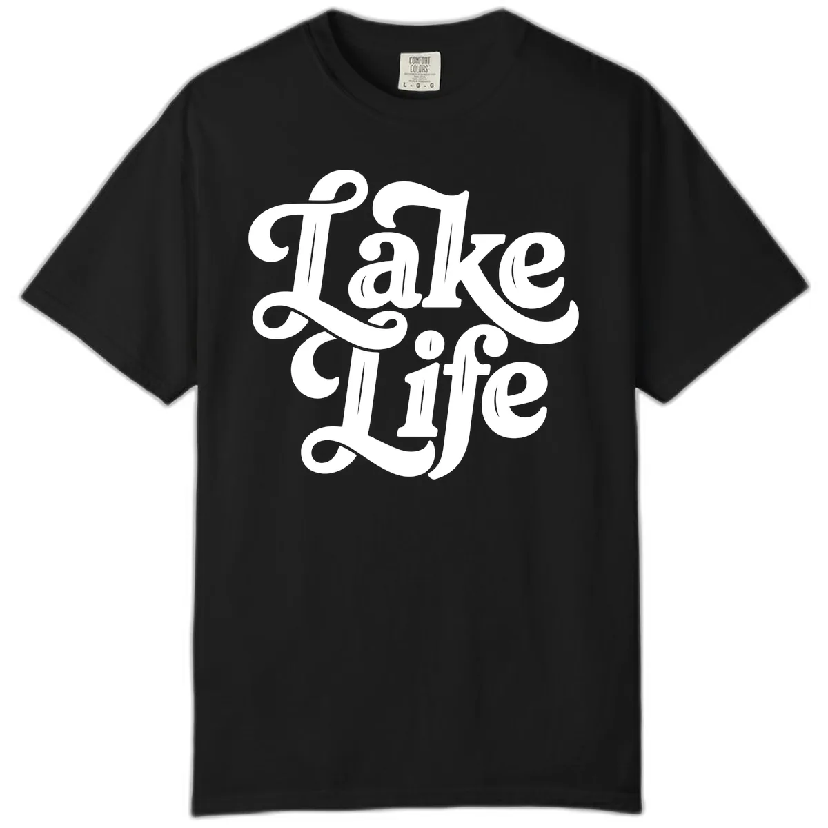 Lake Life Retro Script Comfort Color in Black