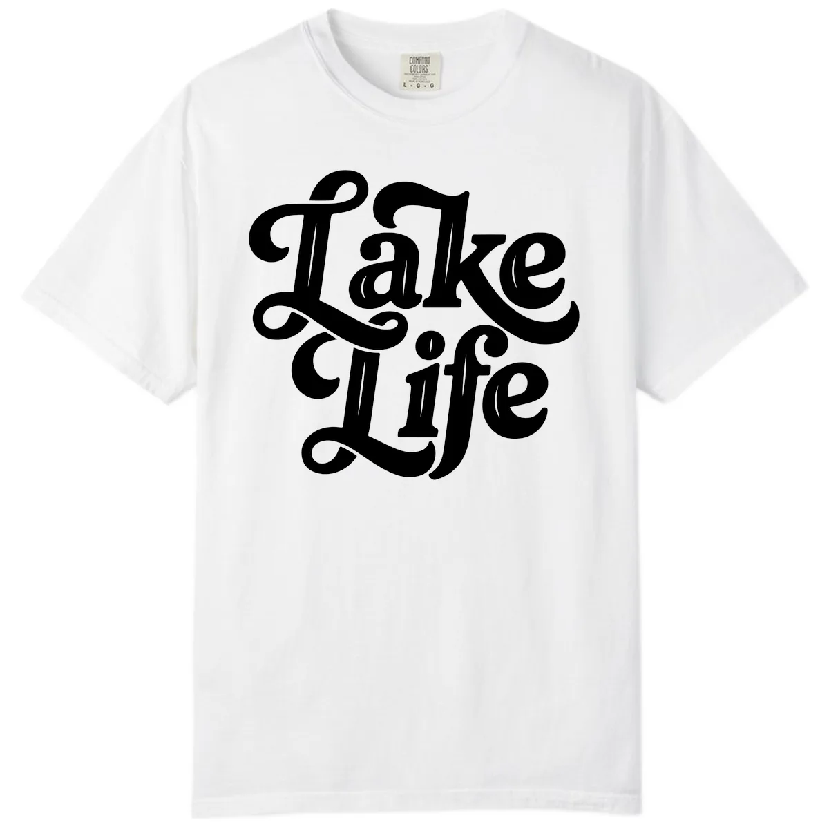 Lake Life Retro Script Comfort Color in White