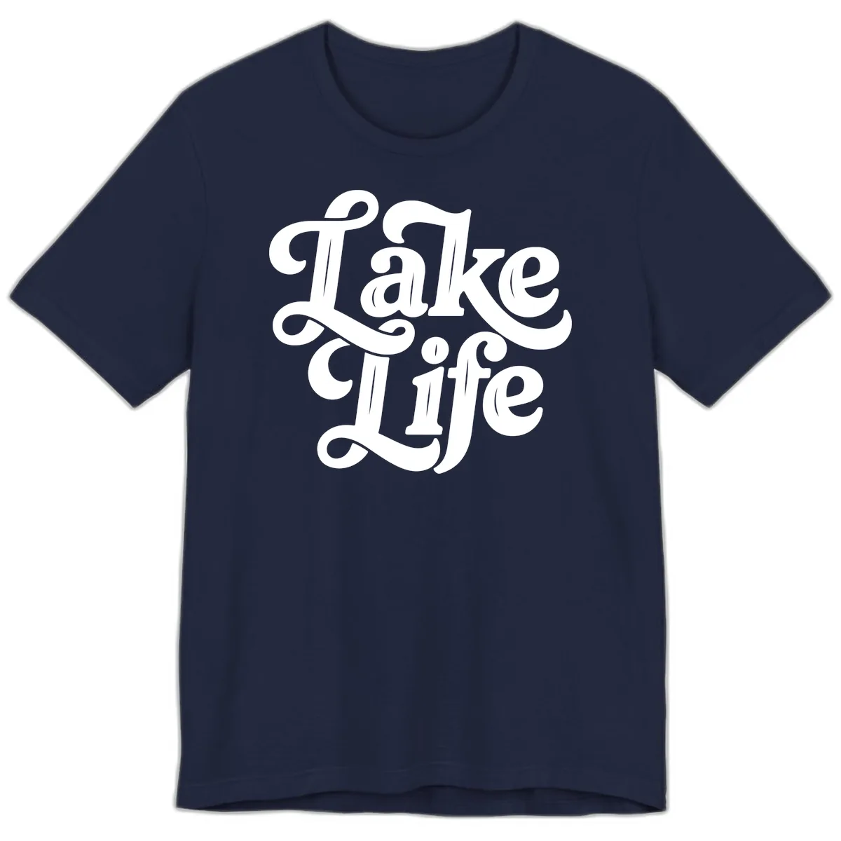 Lake Life Retro Script Premium T-Shirt in Navy