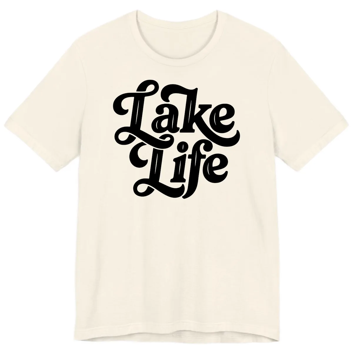 Lake Life Retro Script Premium T-Shirt in Natural
