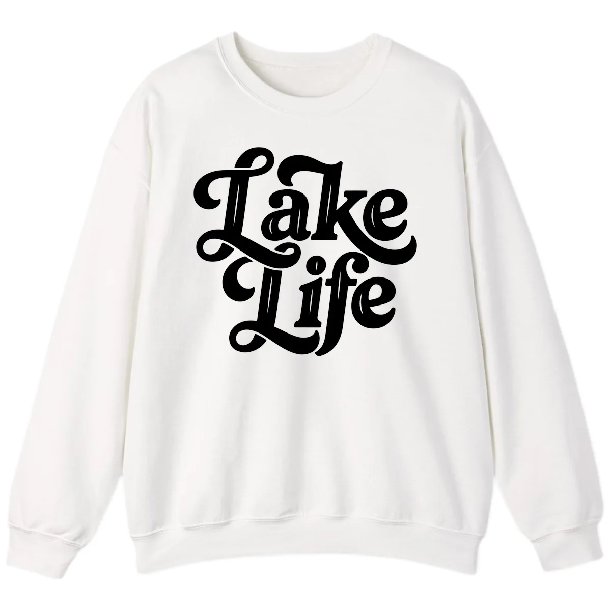 Lake Life Retro Script Sweatshirt in White