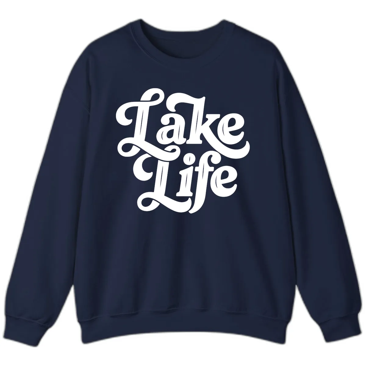 Lake Life Retro Script Sweatshirt in Navy