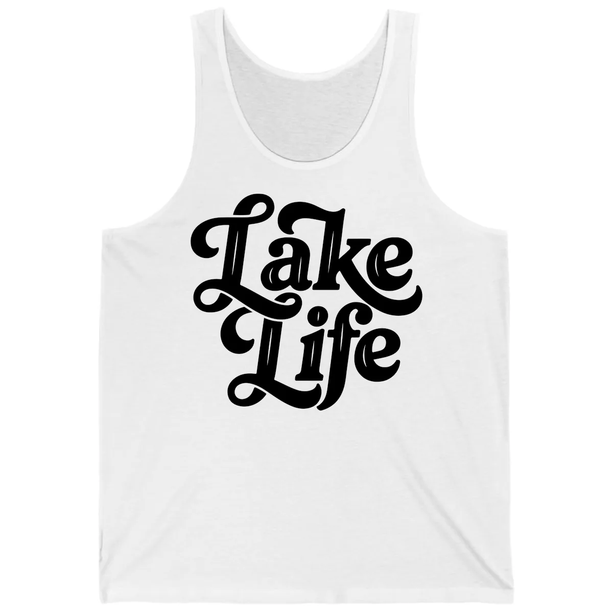 Lake Life Retro Script Tank in White