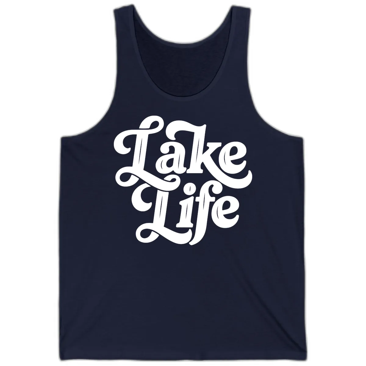 Lake Life Retro Script Tank in Navy
