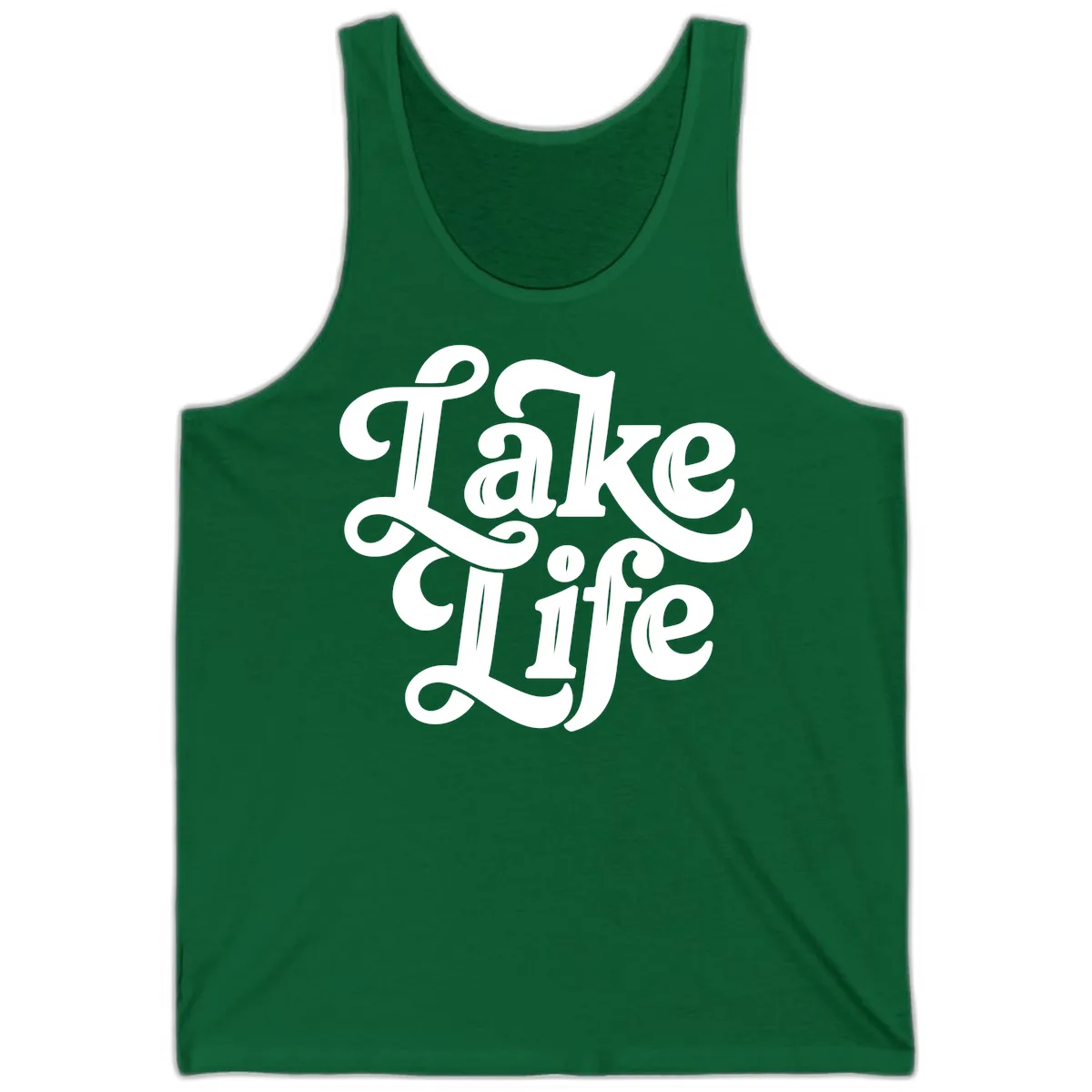 Lake Life Retro Script Tank in Kelly