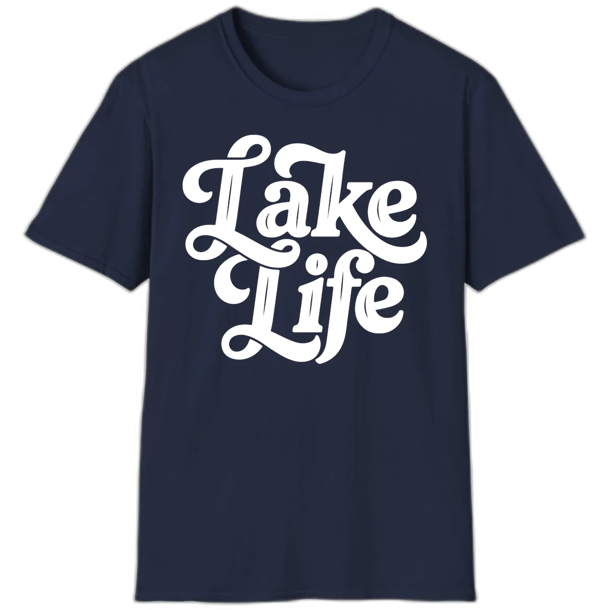 Lake Life Retro Script T-Shirt in Navy