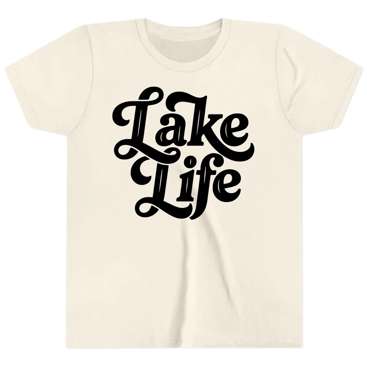 Lake Life Retro Script Youth T-Shirt in Natural