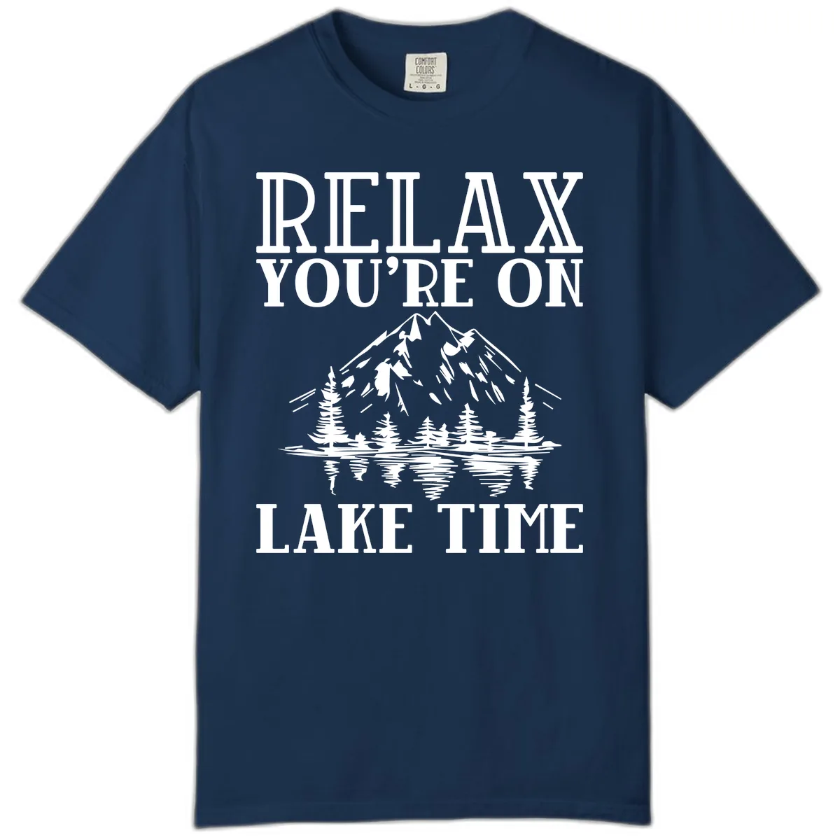 Relax You're On Lake Time Comfort Color in Navy