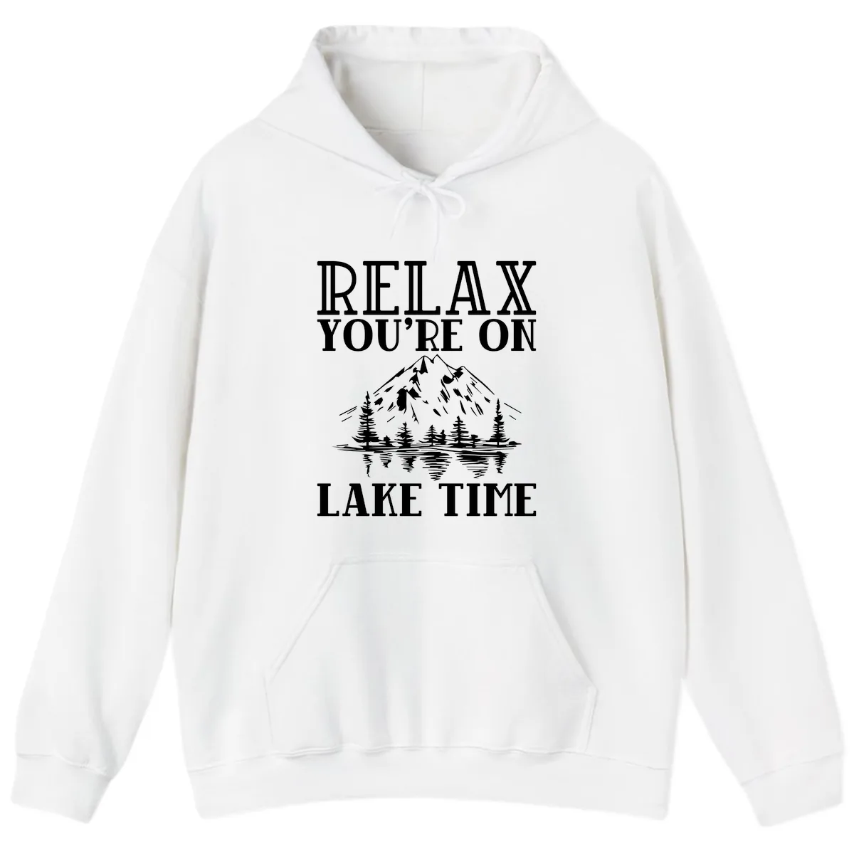 Relax You're On Lake Time Hoodie in White