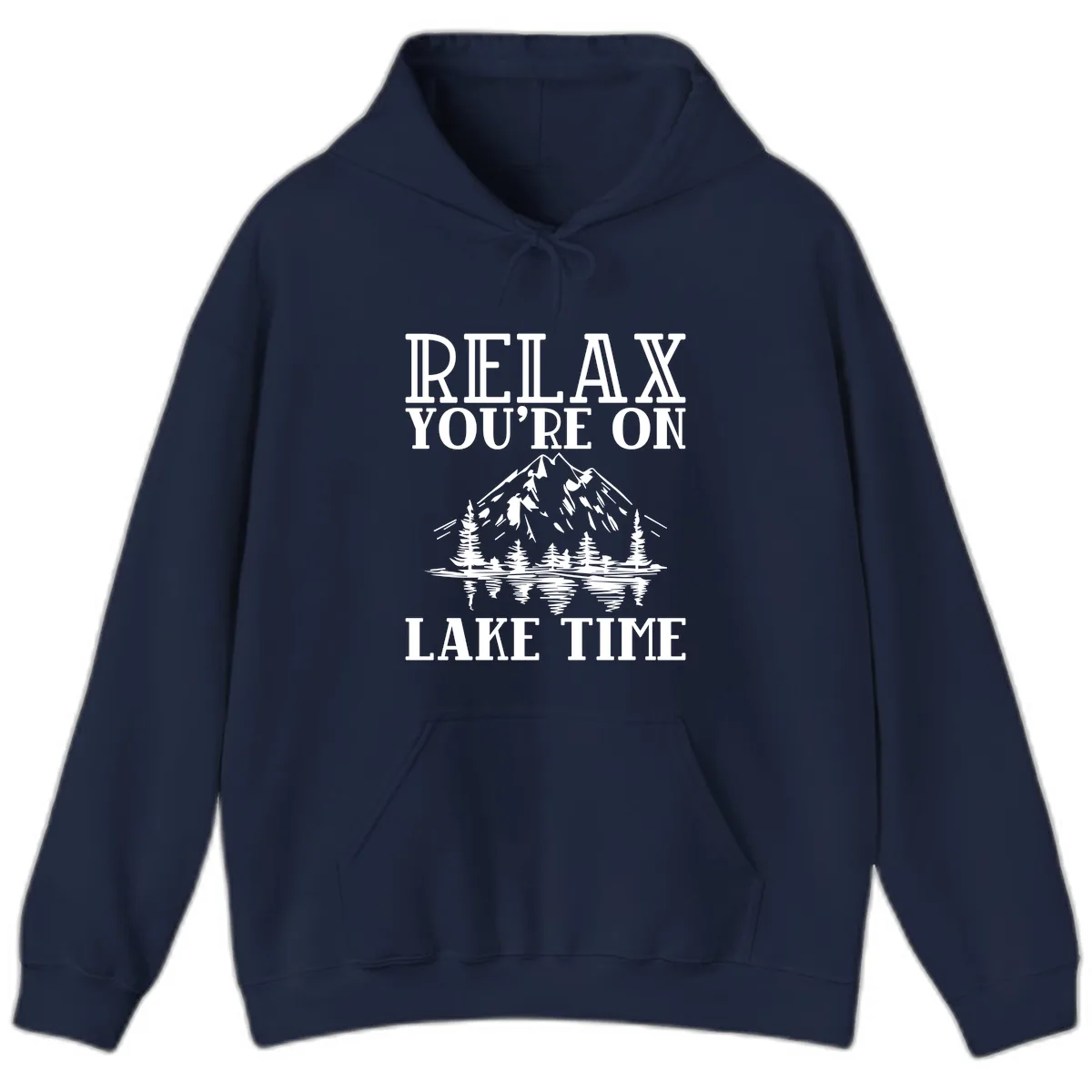 Relax You're On Lake Time Hoodie in Navy