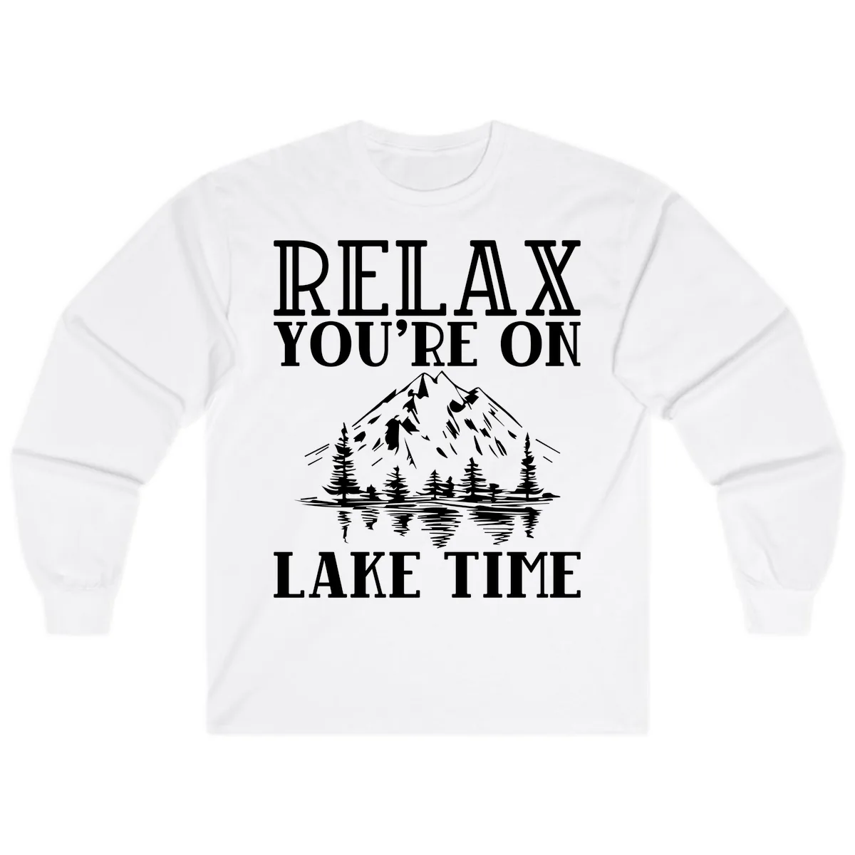 Relax You're On Lake Time Long Sleeve in White