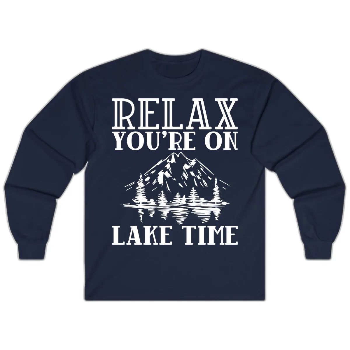 Relax You're On Lake Time Long Sleeve in Navy