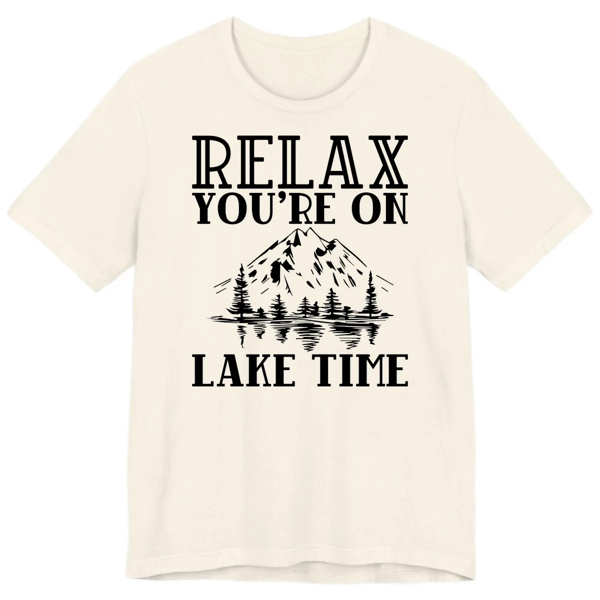 Relax You're On Lake Time Premium T-Shirt in Natural